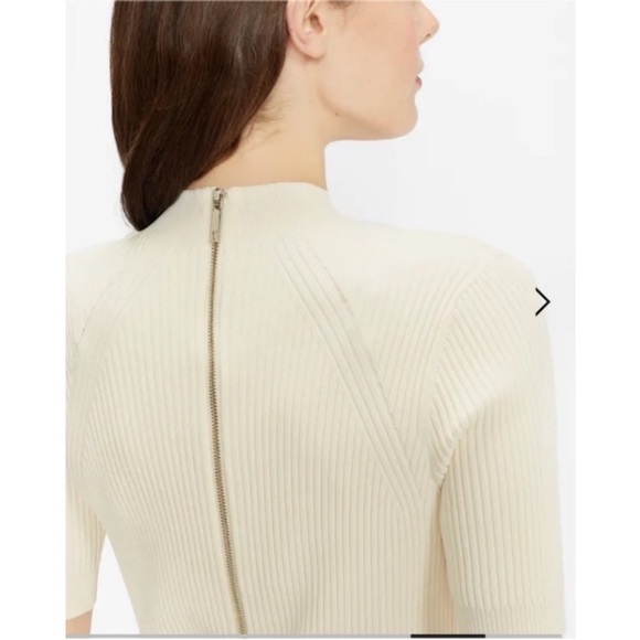 Ted Baker Elegant Tan Women's Faux Leather Knit Dress Sz US 8/10 Or Ted Sz 3 - Picture 5 of 9